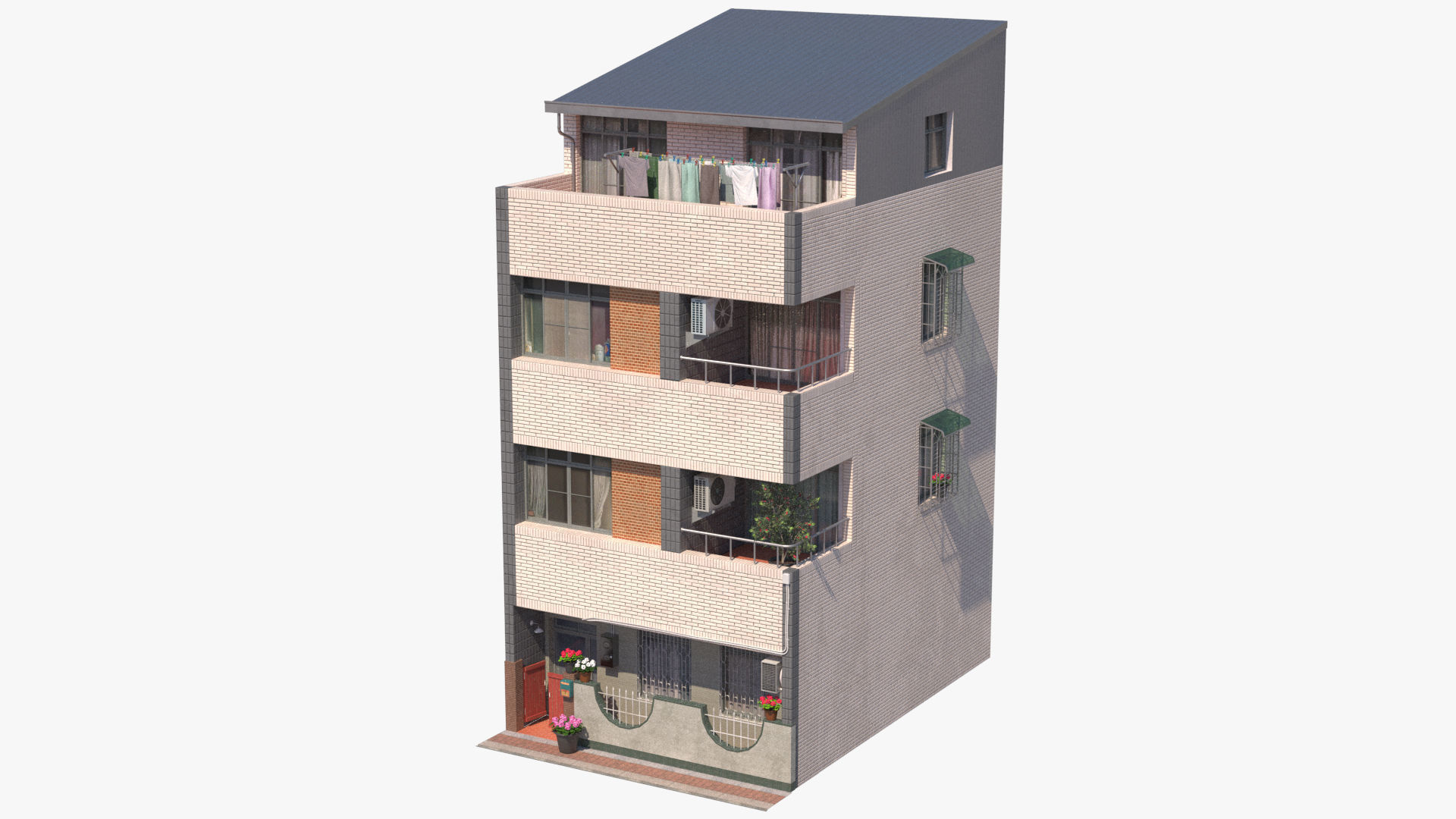 Taiwanese Building 13 Low-poly 3D model_1