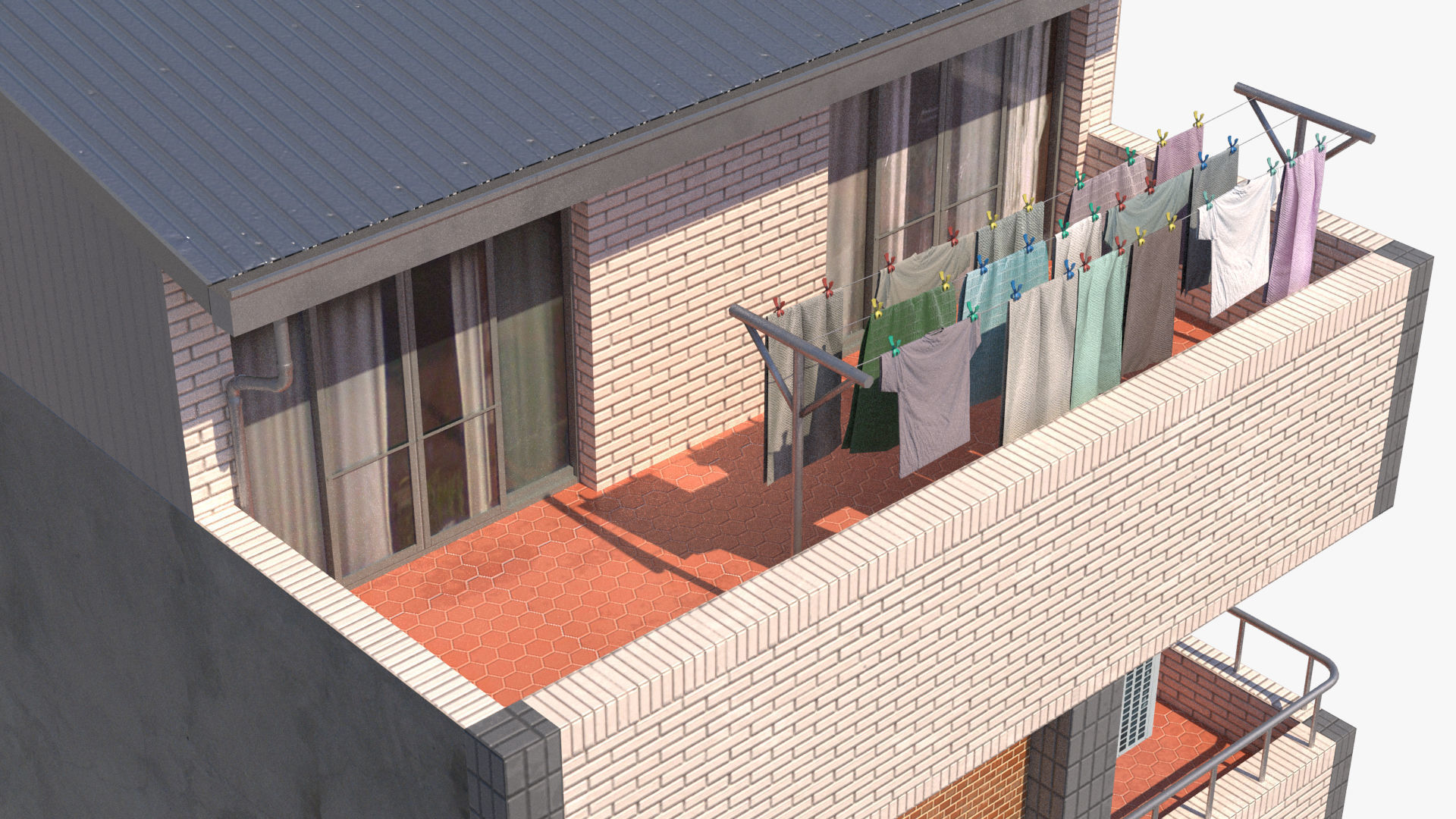 Taiwanese Building 13 Low-poly 3D model_9