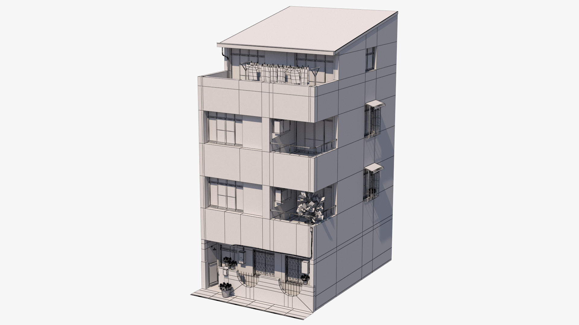Taiwanese Building 13 Low-poly 3D model_16