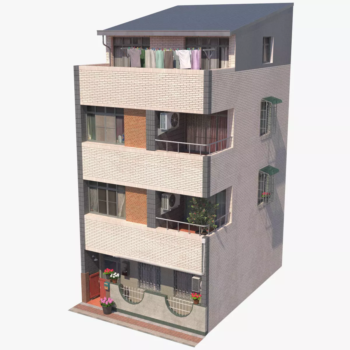 Taiwanese Building 13 Low-poly 3D model_0