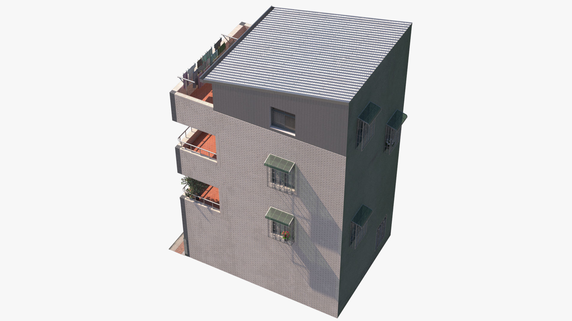 Taiwanese Building 13 Low-poly 3D model_3