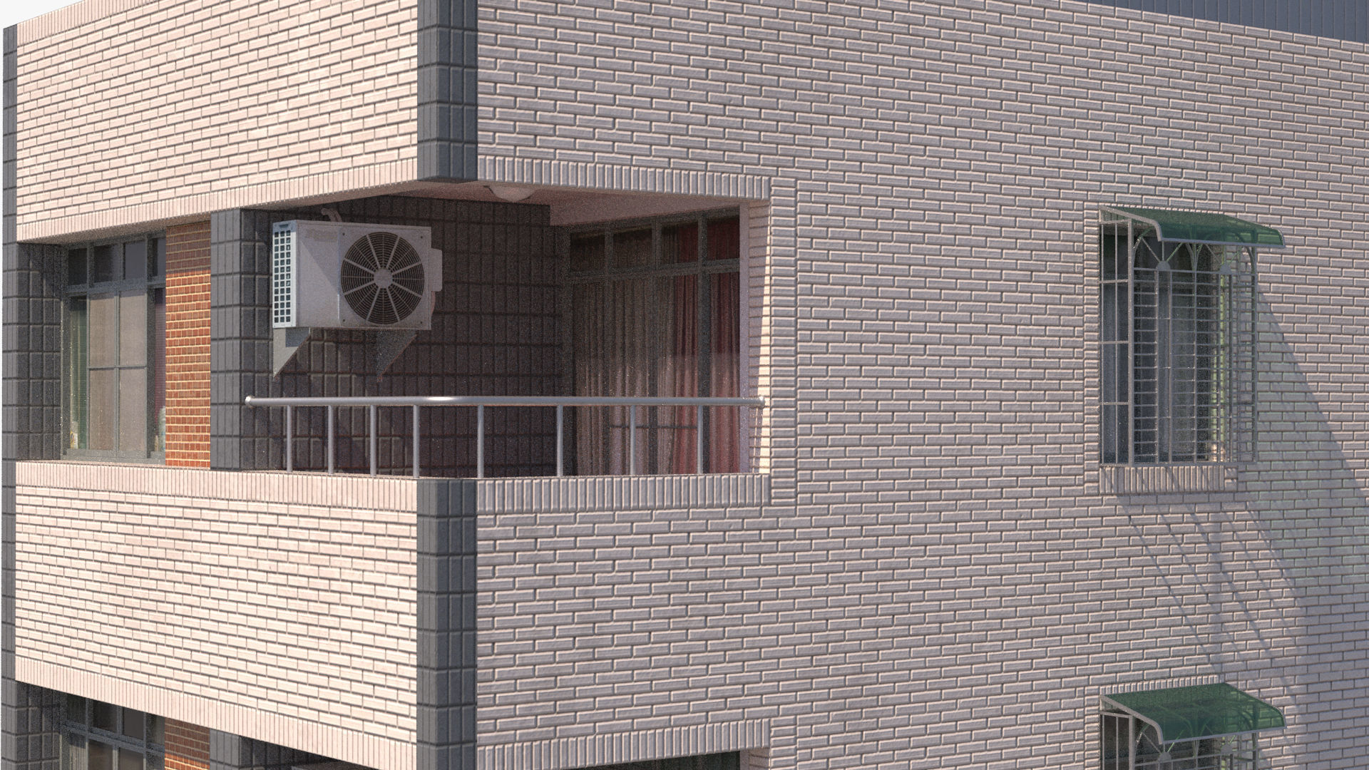 Taiwanese Building 13 Low-poly 3D model_8