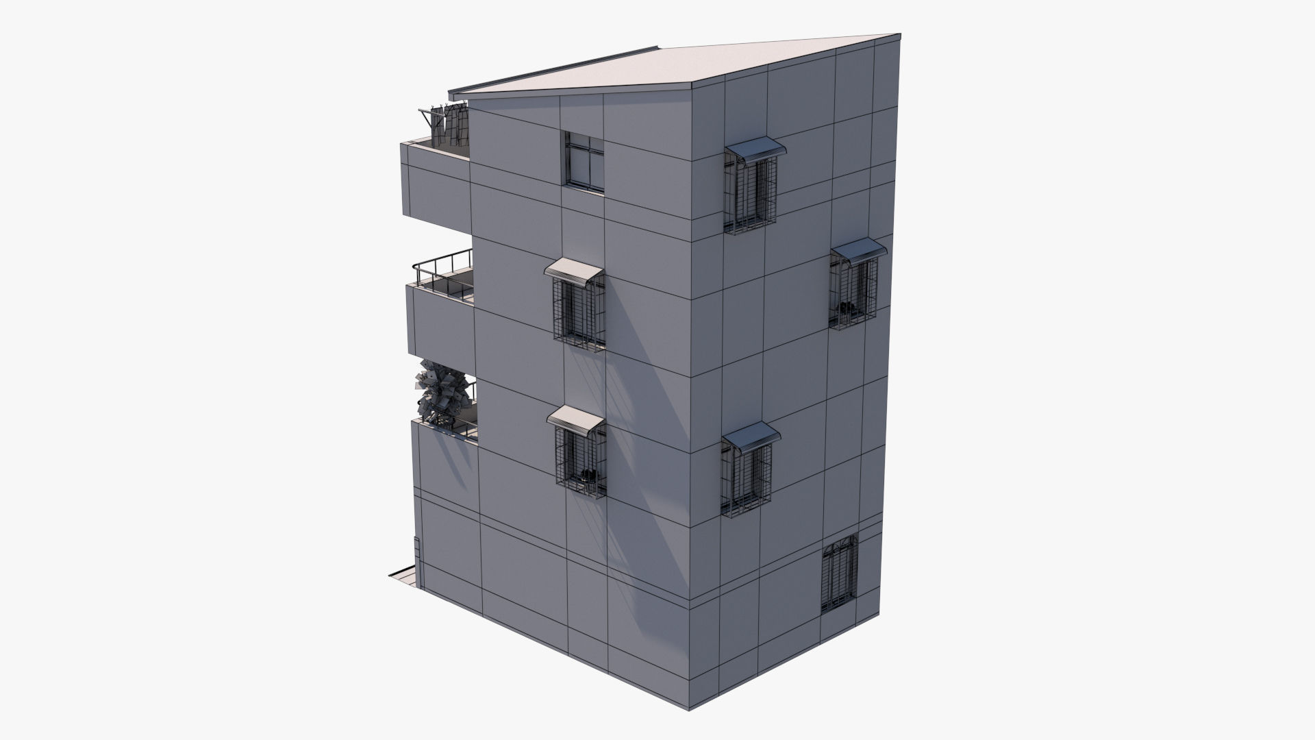 Taiwanese Building 13 Low-poly 3D model_17