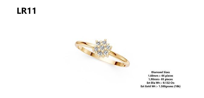 Lightweight Diamond Ring 3D print model