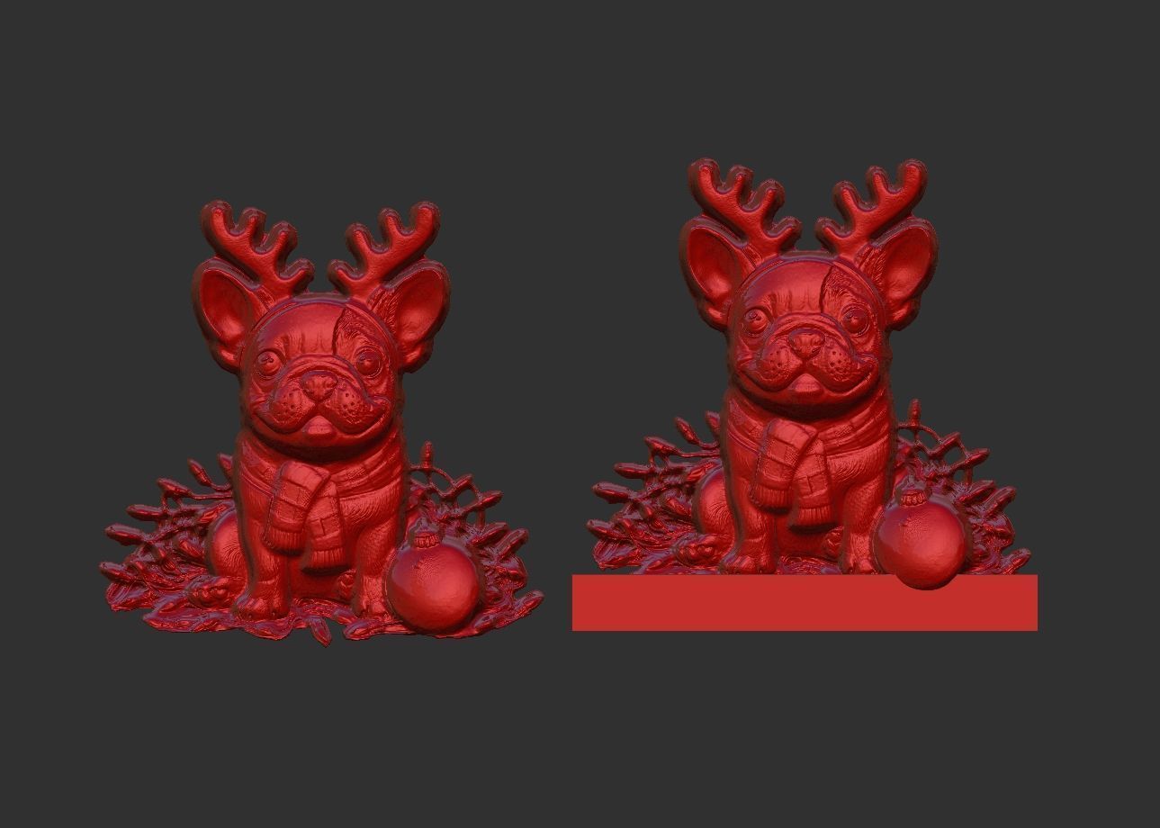 christmas dog decor  3D print model_6