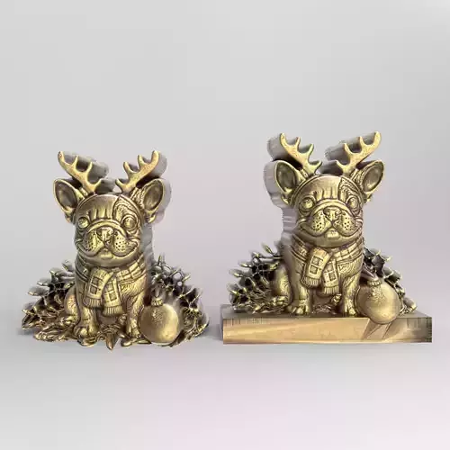 christmas dog decor  3D print model
