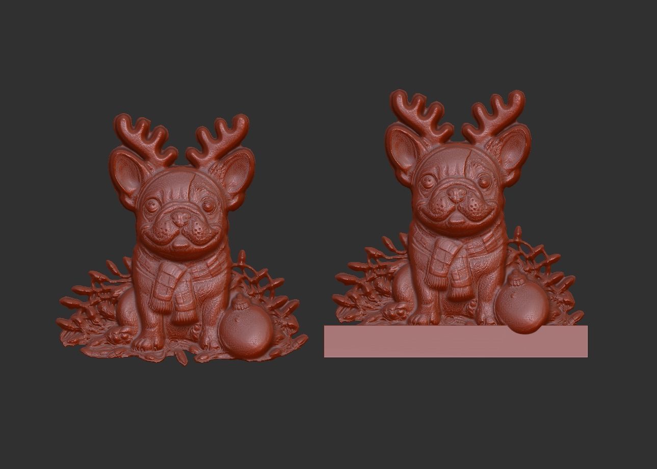 christmas dog decor  3D print model_3