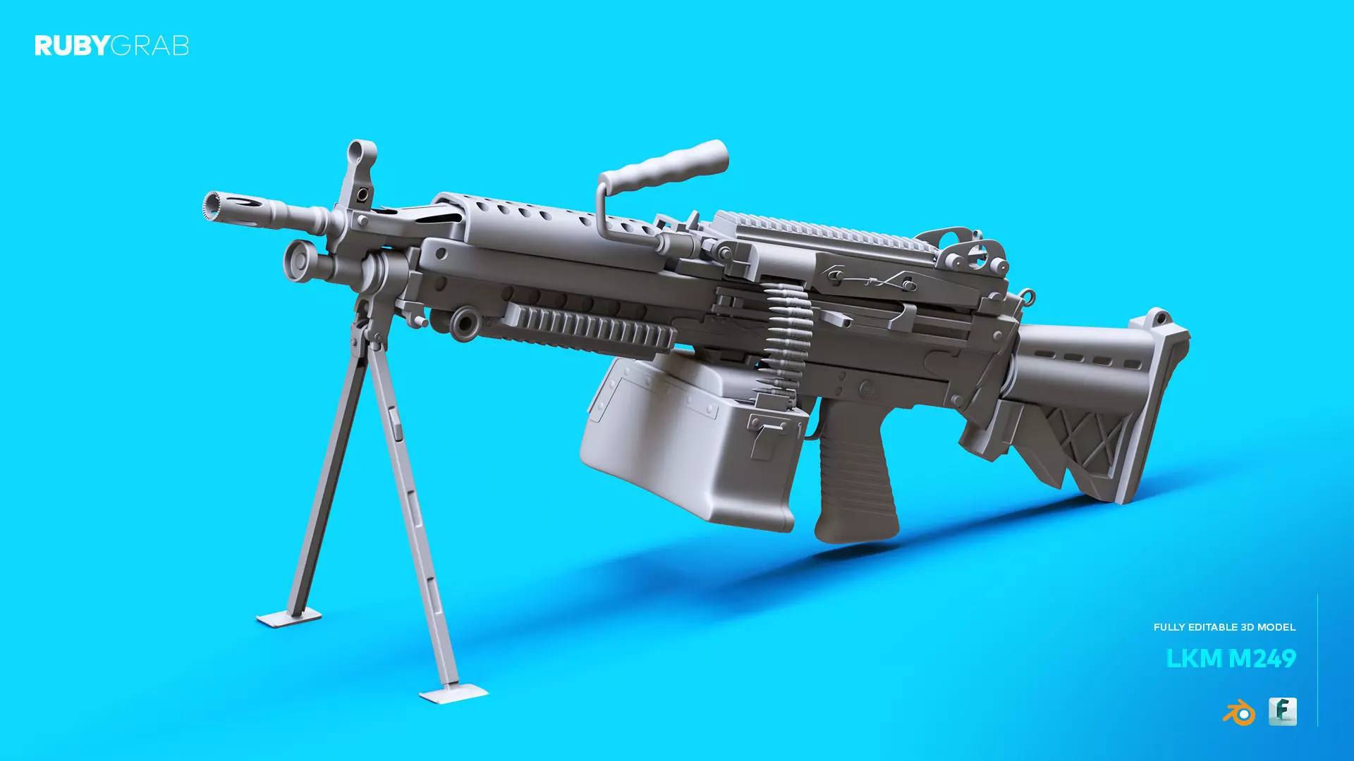 LKM M249 Machine Gun 3D model_0