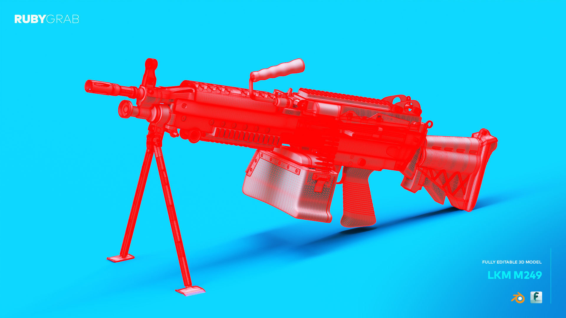 LKM M249 Machine Gun 3D model_3