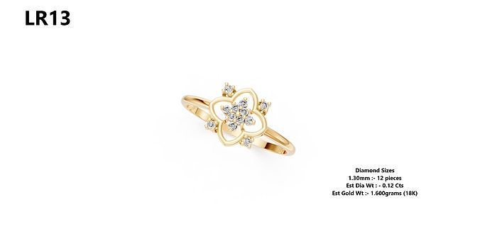 Lightweight Diamond Ring 3D print model