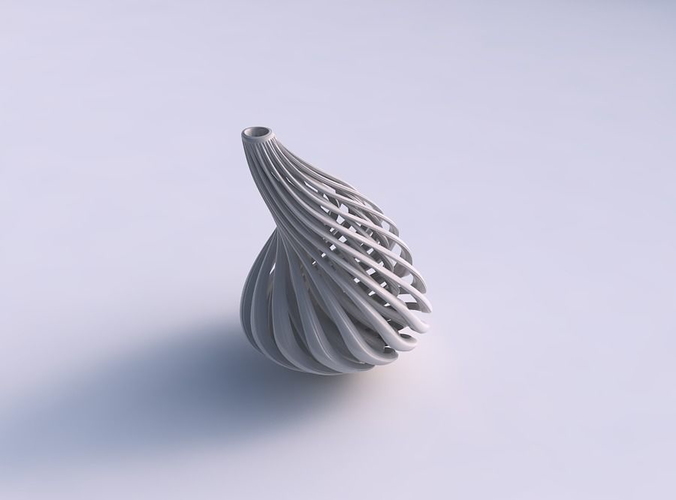 Vase small taper bend wavy with beveled muscle structure wide middle