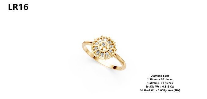Lightweight Diamond Ring 3D print model