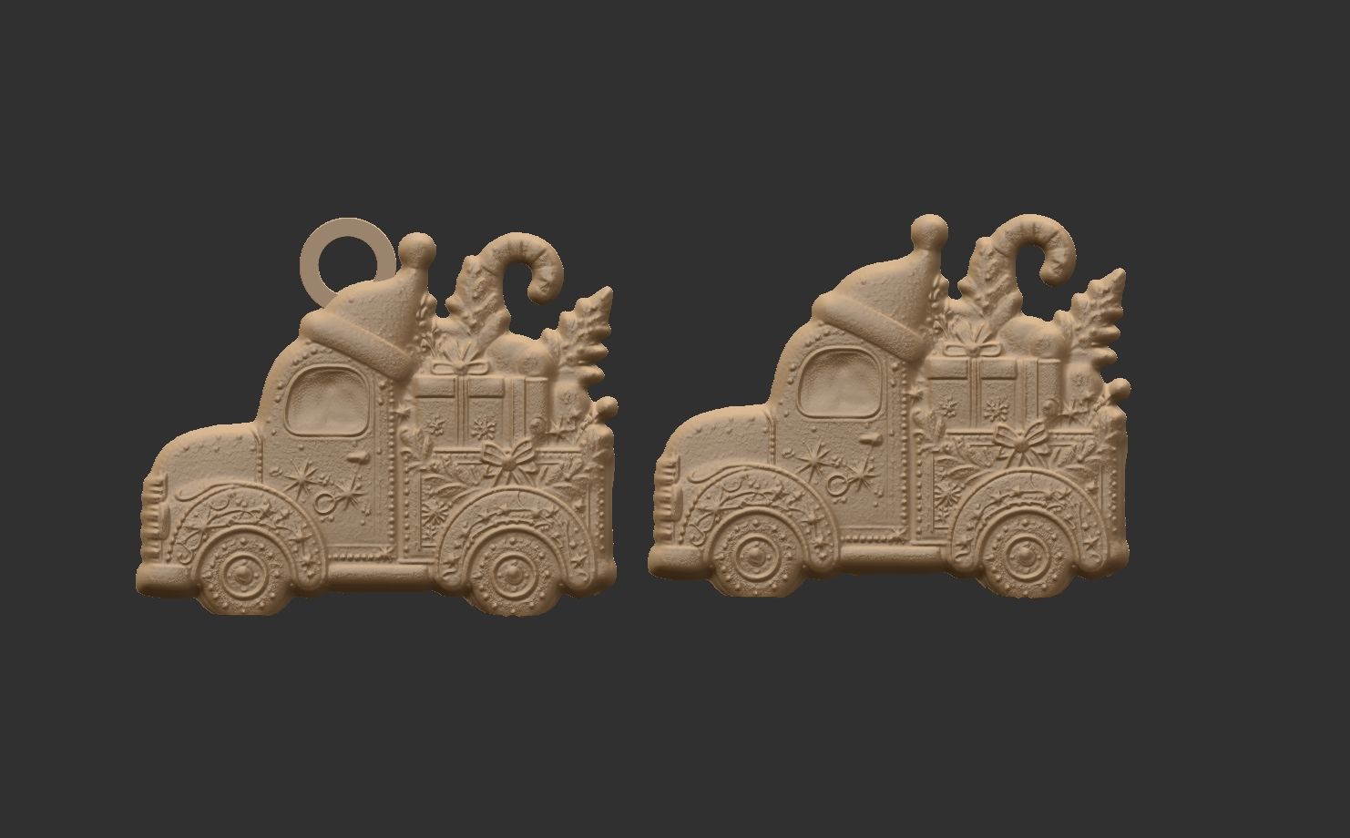 christmas truck decor  3D print model_5