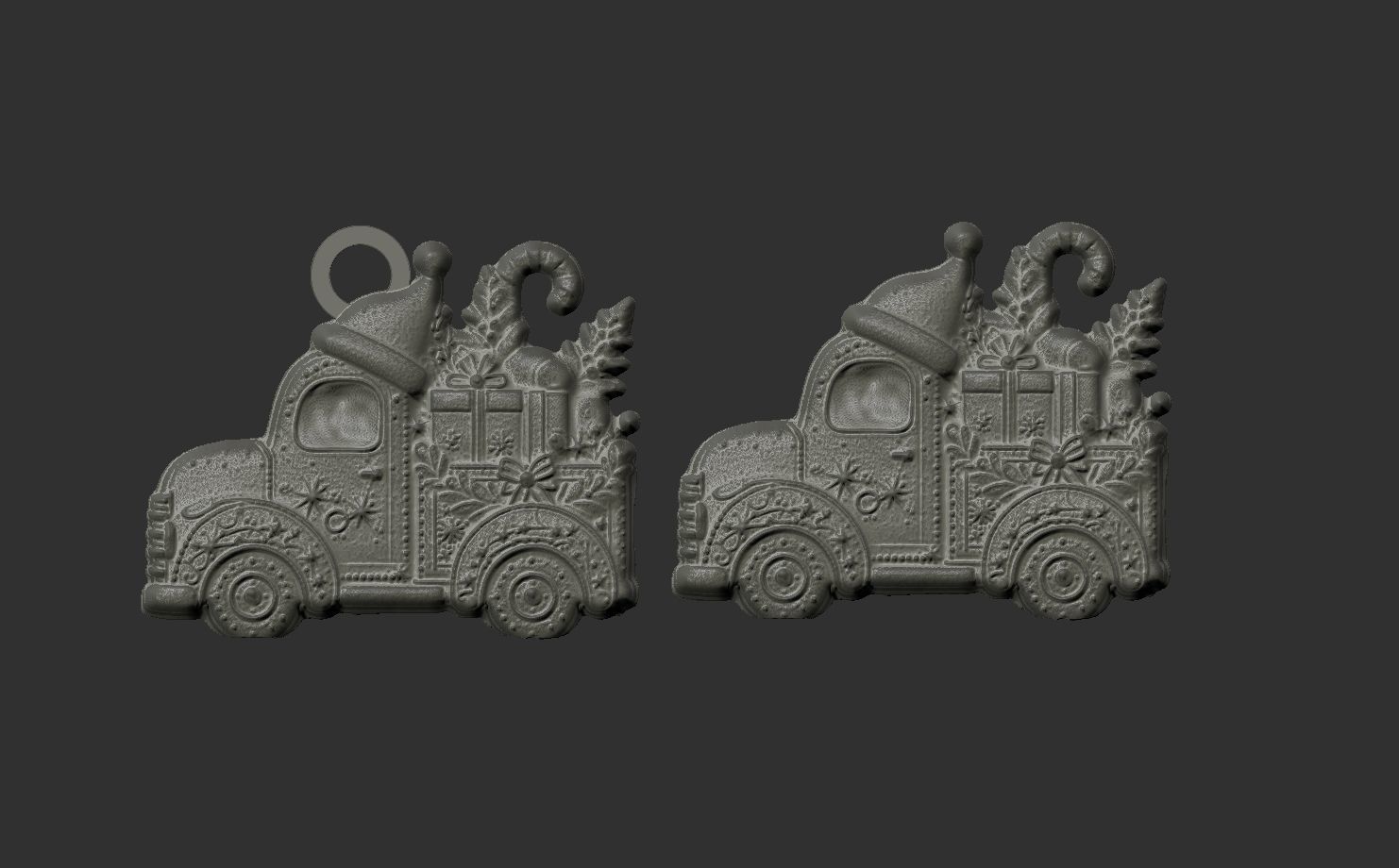 christmas truck decor  3D print model_3
