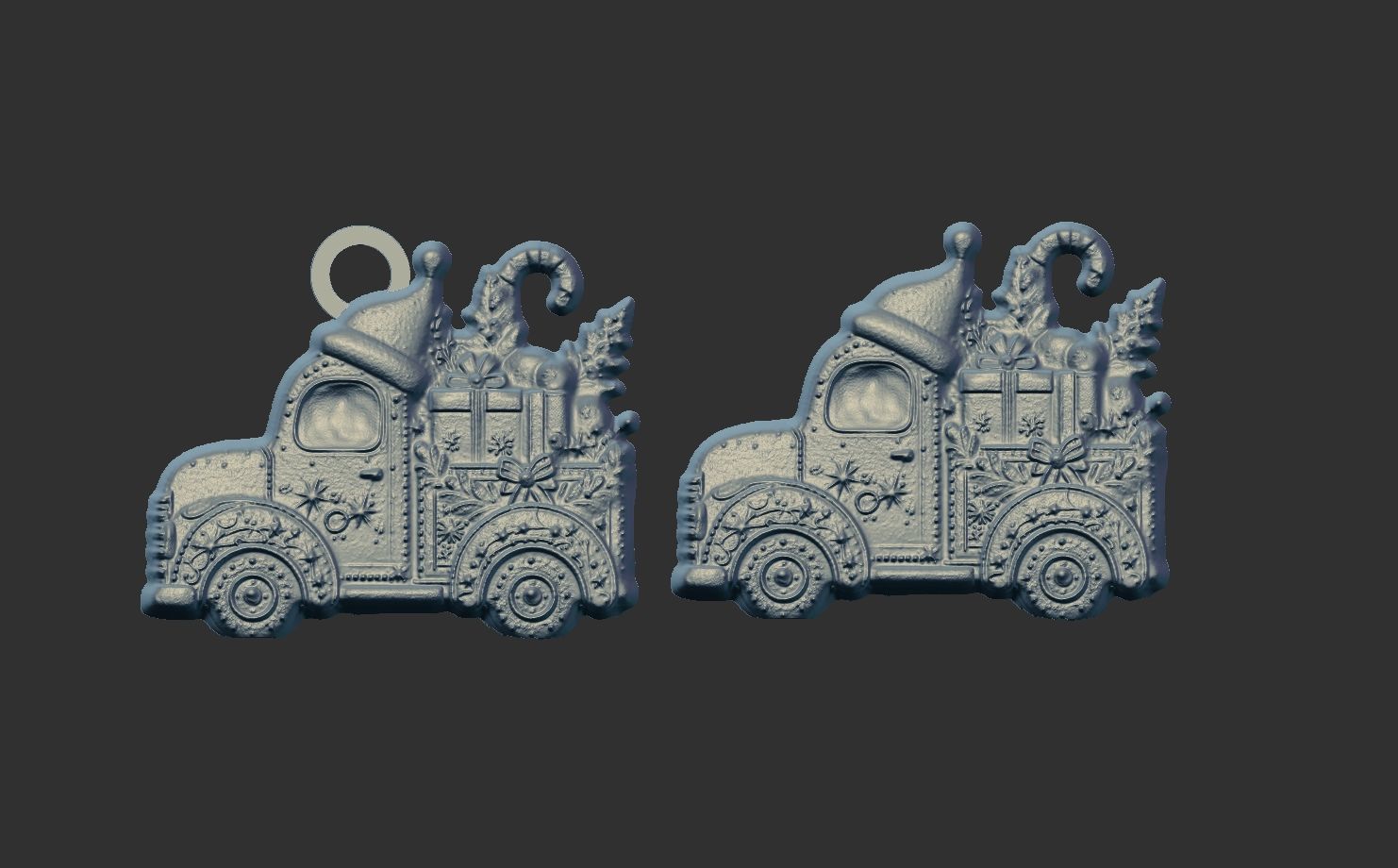 christmas truck decor  3D print model_4