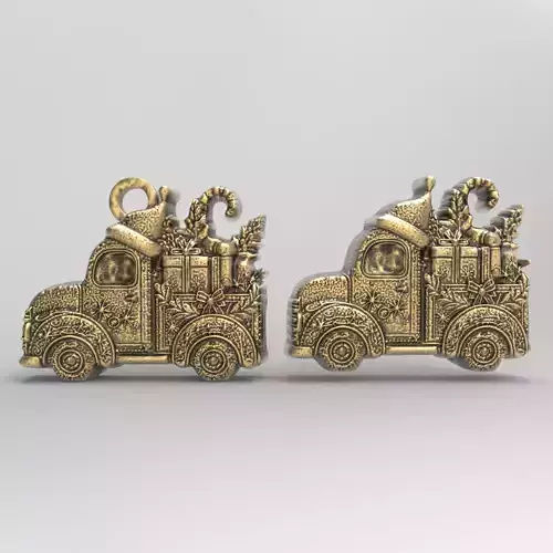 christmas truck decor  3D print model