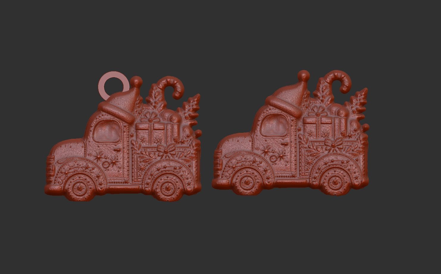 christmas truck decor  3D print model_6