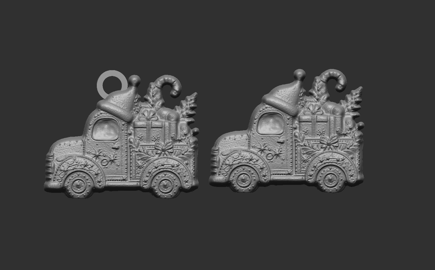christmas truck decor  3D print model_7