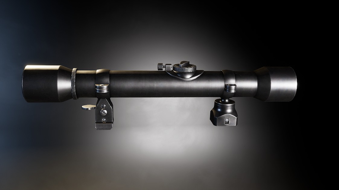 AAA Karabiner-98 Sniper Scope with mount Game Ready PBR Low-poly 3D model_10