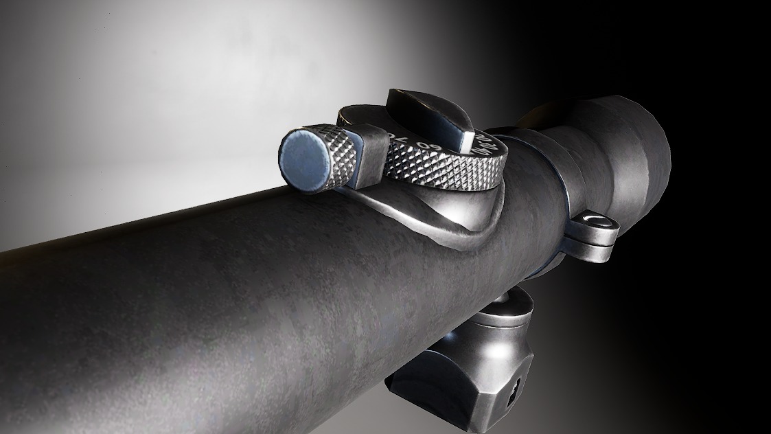 AAA Karabiner-98 Sniper Scope with mount Game Ready PBR Low-poly 3D model_8