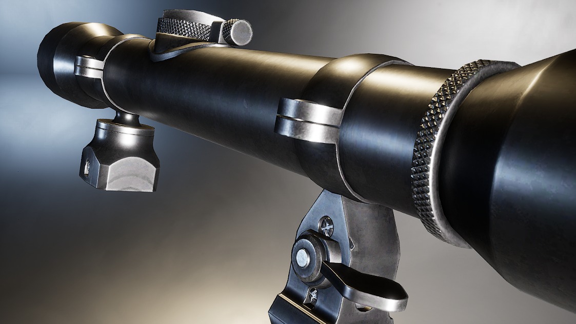 AAA Karabiner-98 Sniper Scope with mount Game Ready PBR Low-poly 3D model_6