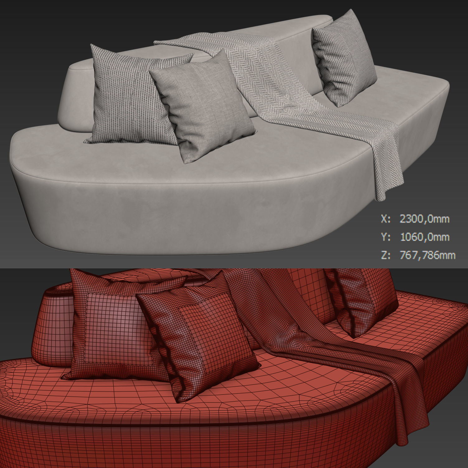 Polar Sofa By Tacchini 3D model_4