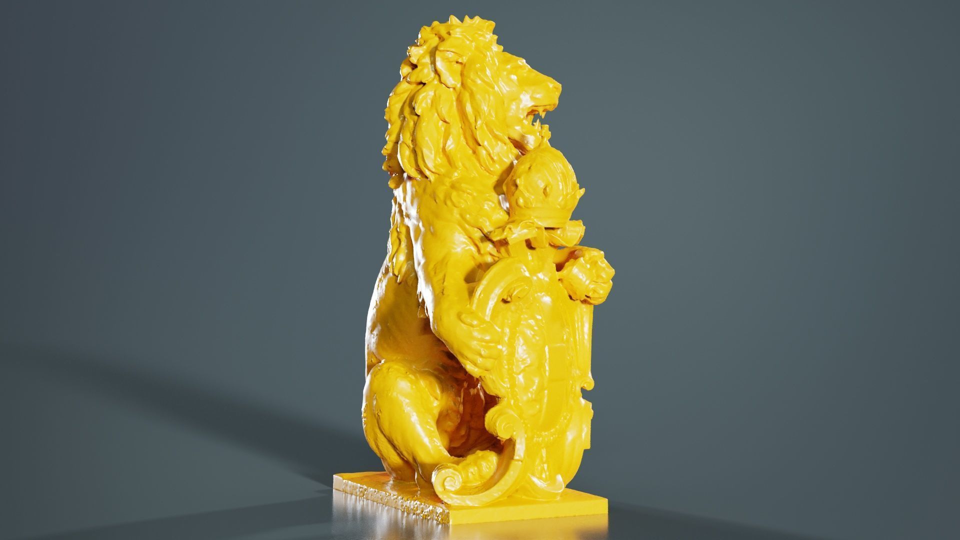 Lion Holding Shield 3D print model_8