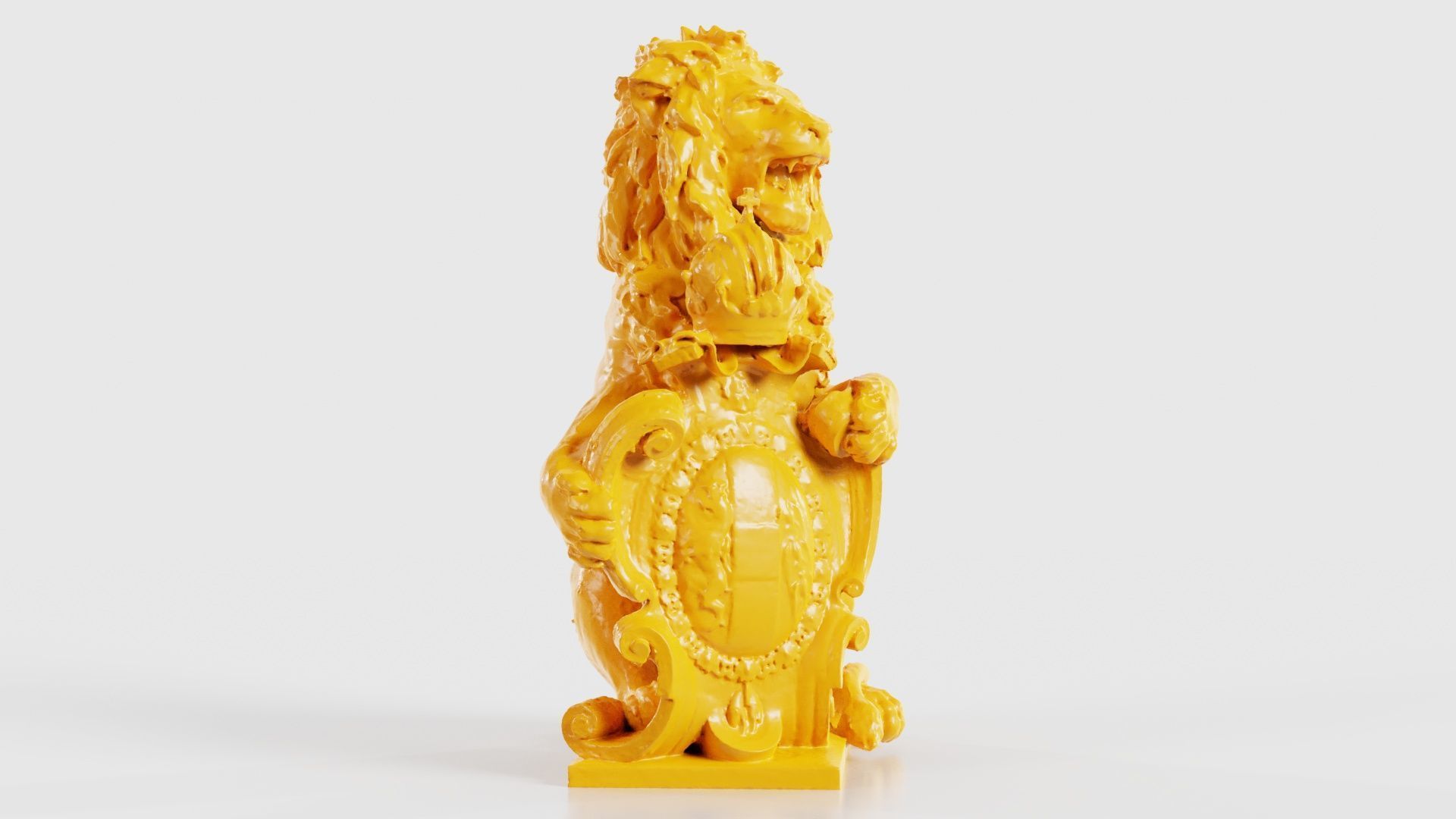 Lion Holding Shield 3D print model_19