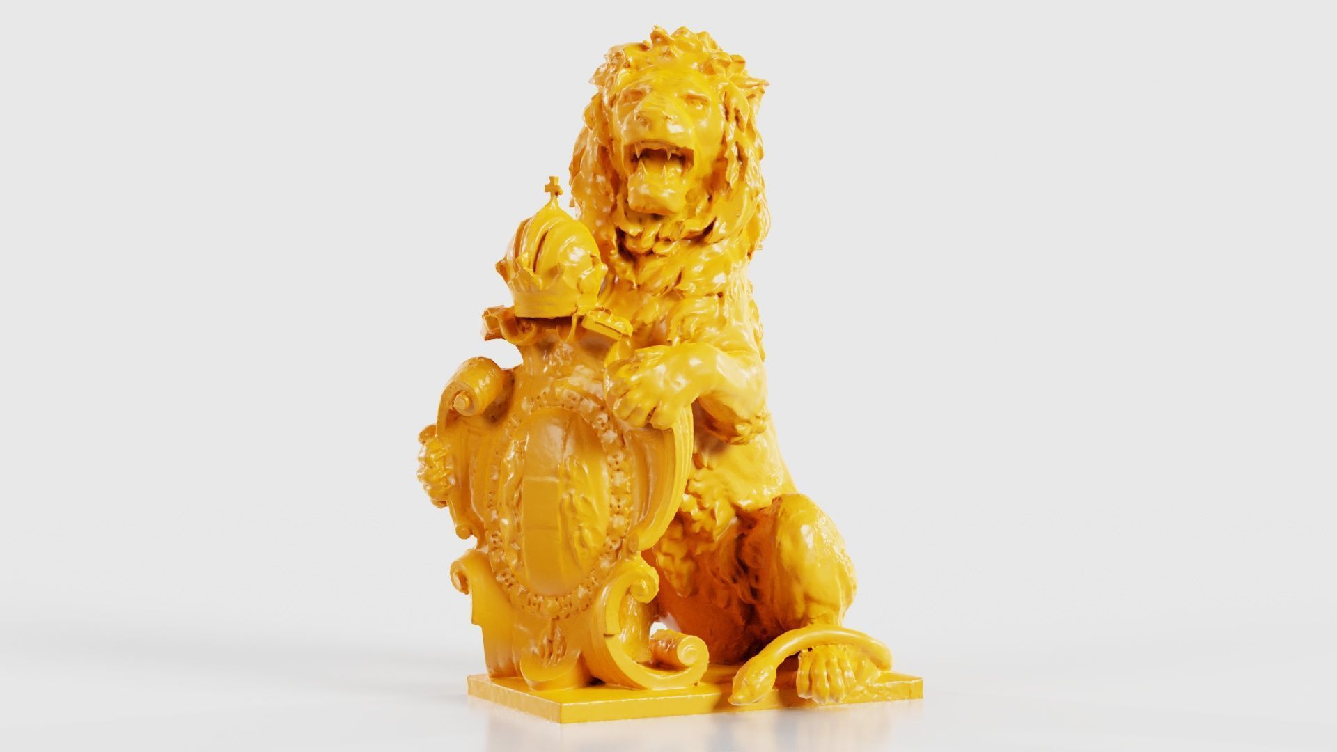 Lion Holding Shield 3D print model_17