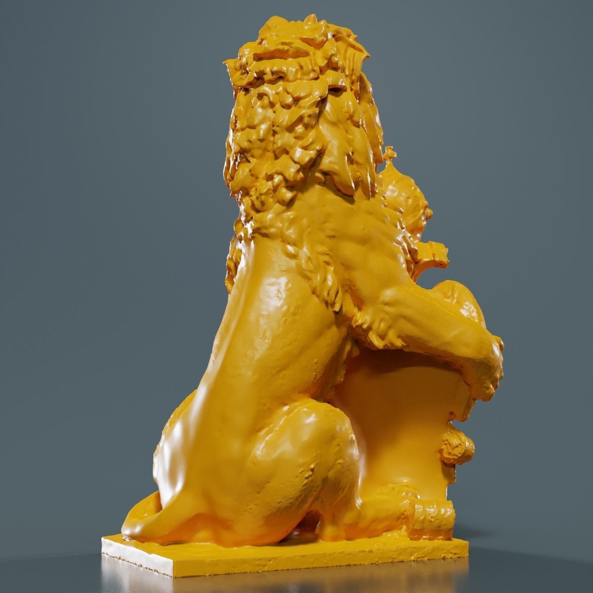 Lion Holding Shield 3D print model_13