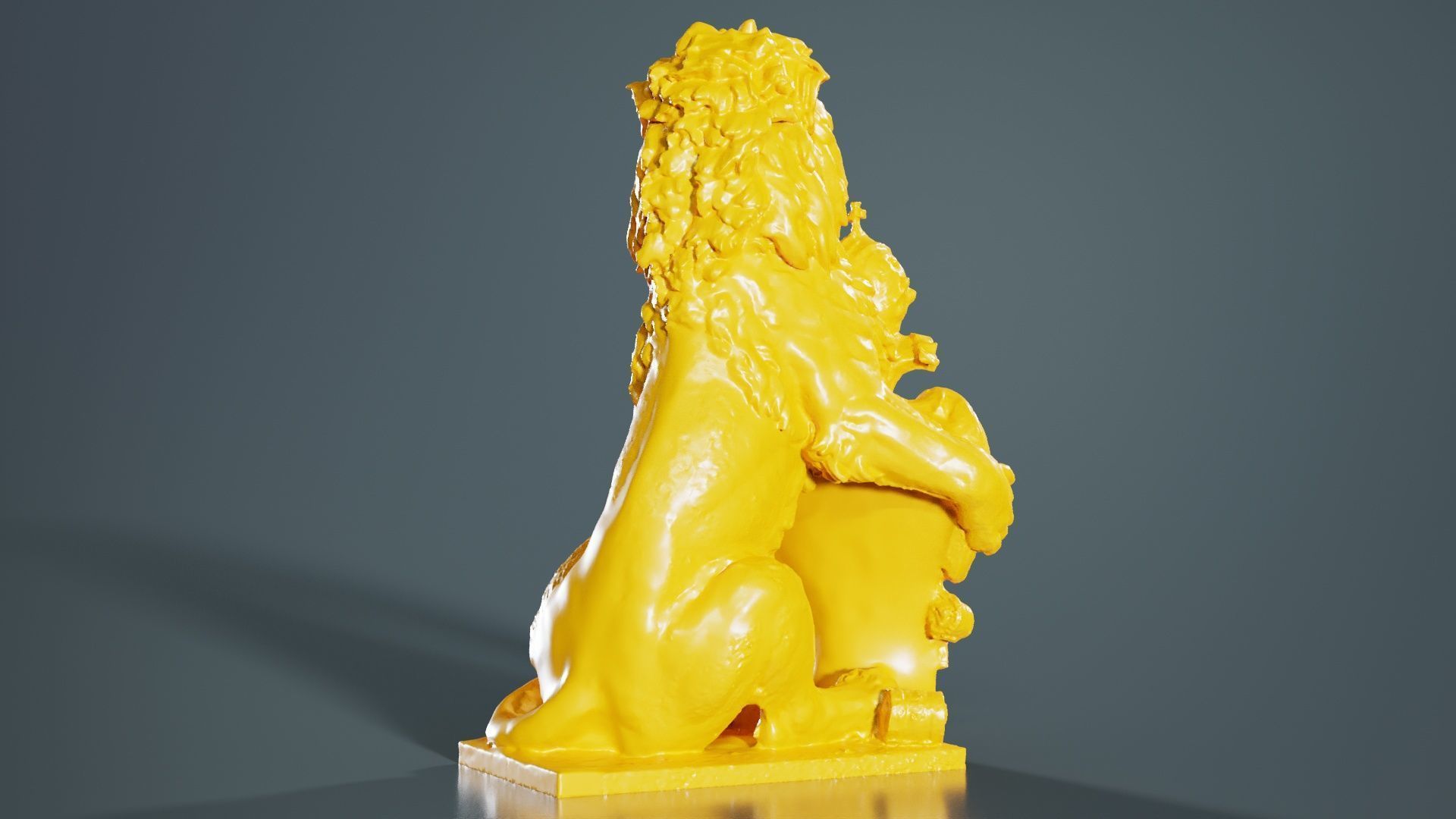 Lion Holding Shield 3D print model_4
