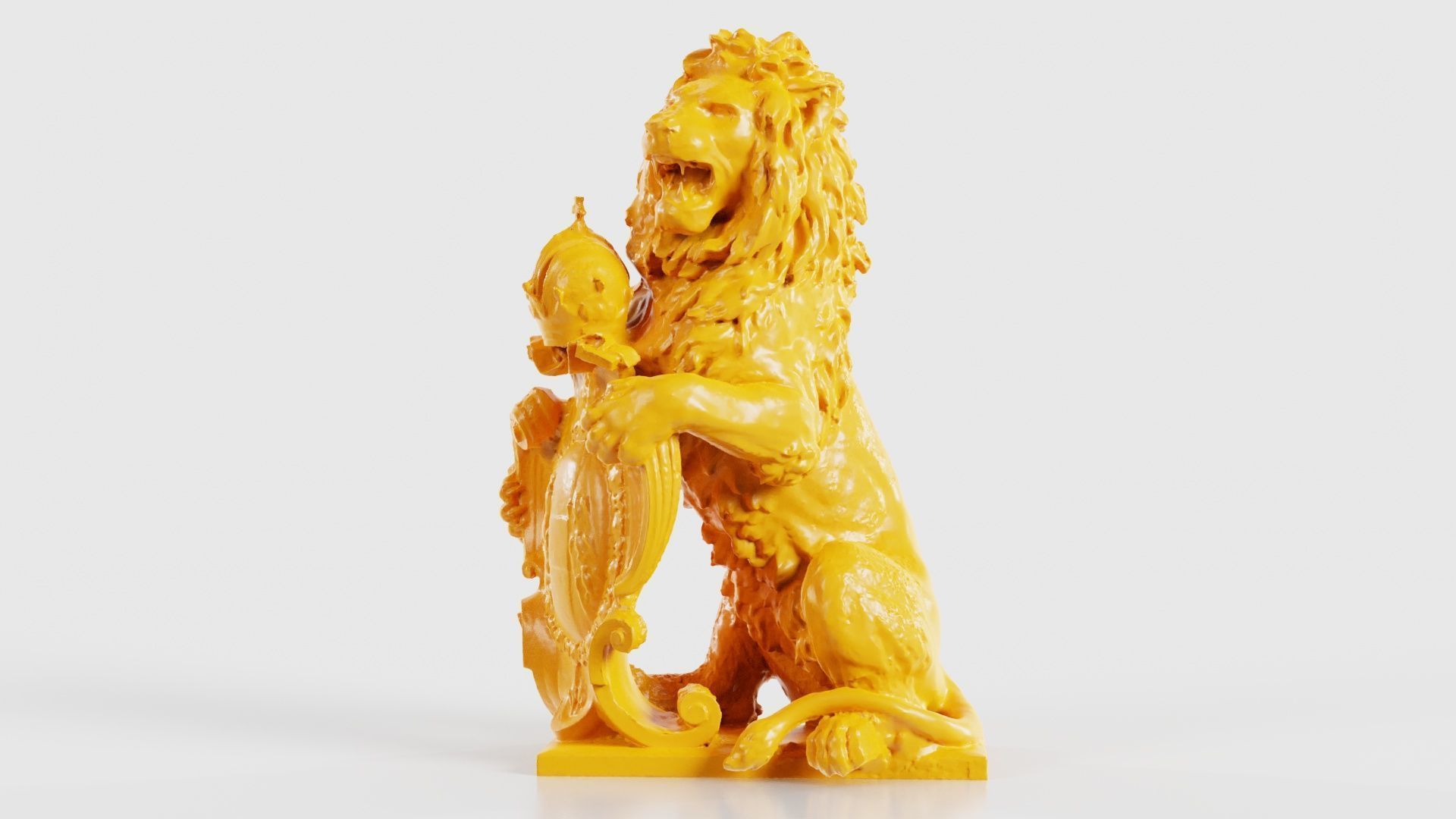 Lion Holding Shield 3D print model_28