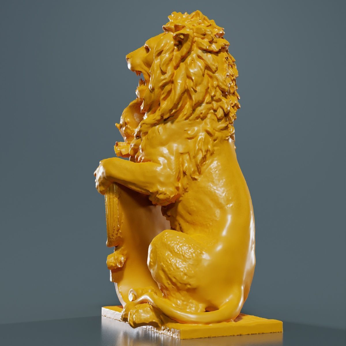 Lion Holding Shield 3D print model_15