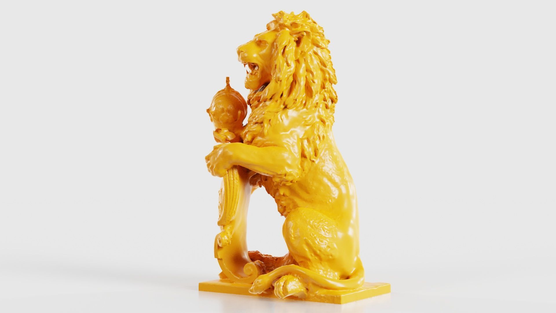 Lion Holding Shield 3D print model_27