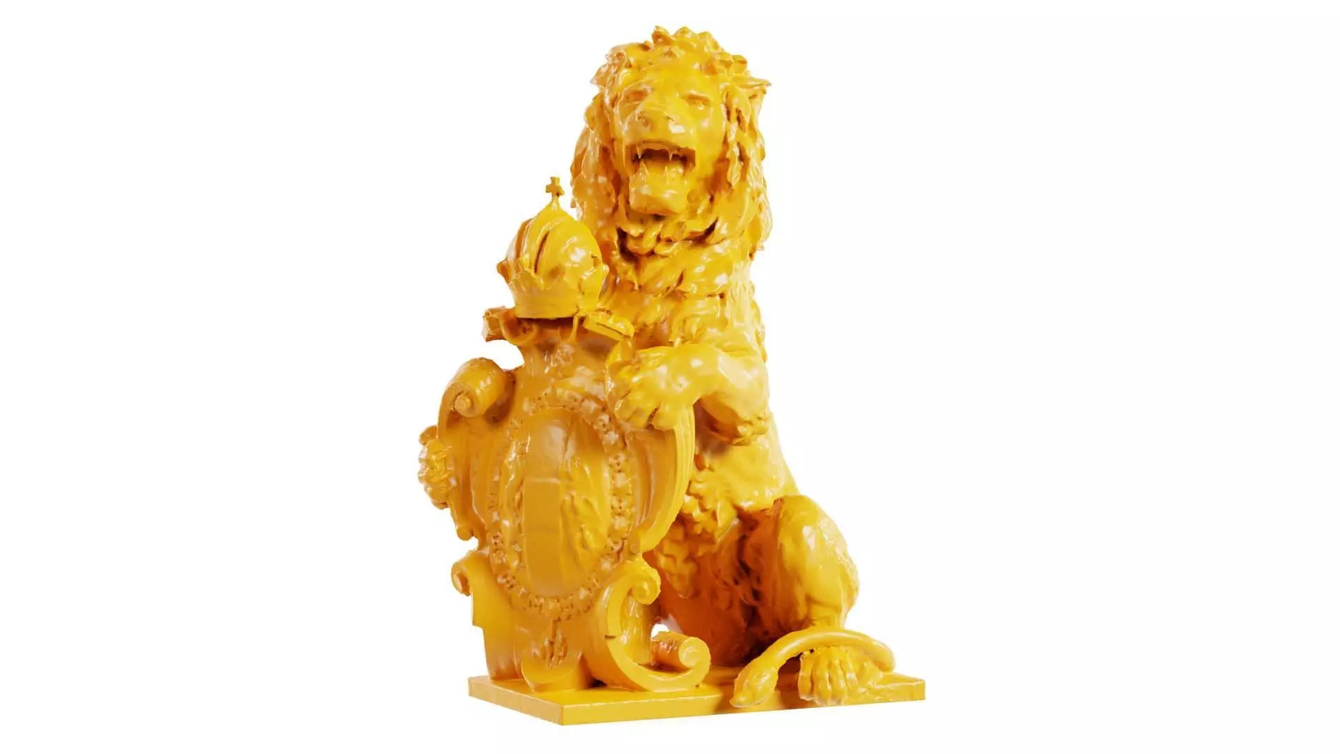 Lion Holding Shield 3D print model_0