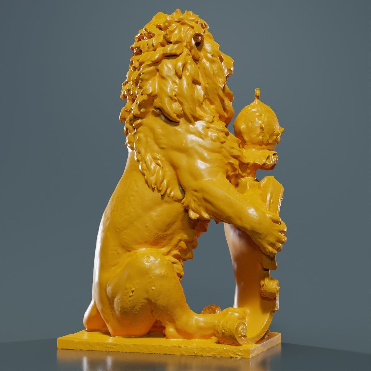 Lion Holding Shield 3D print model_12