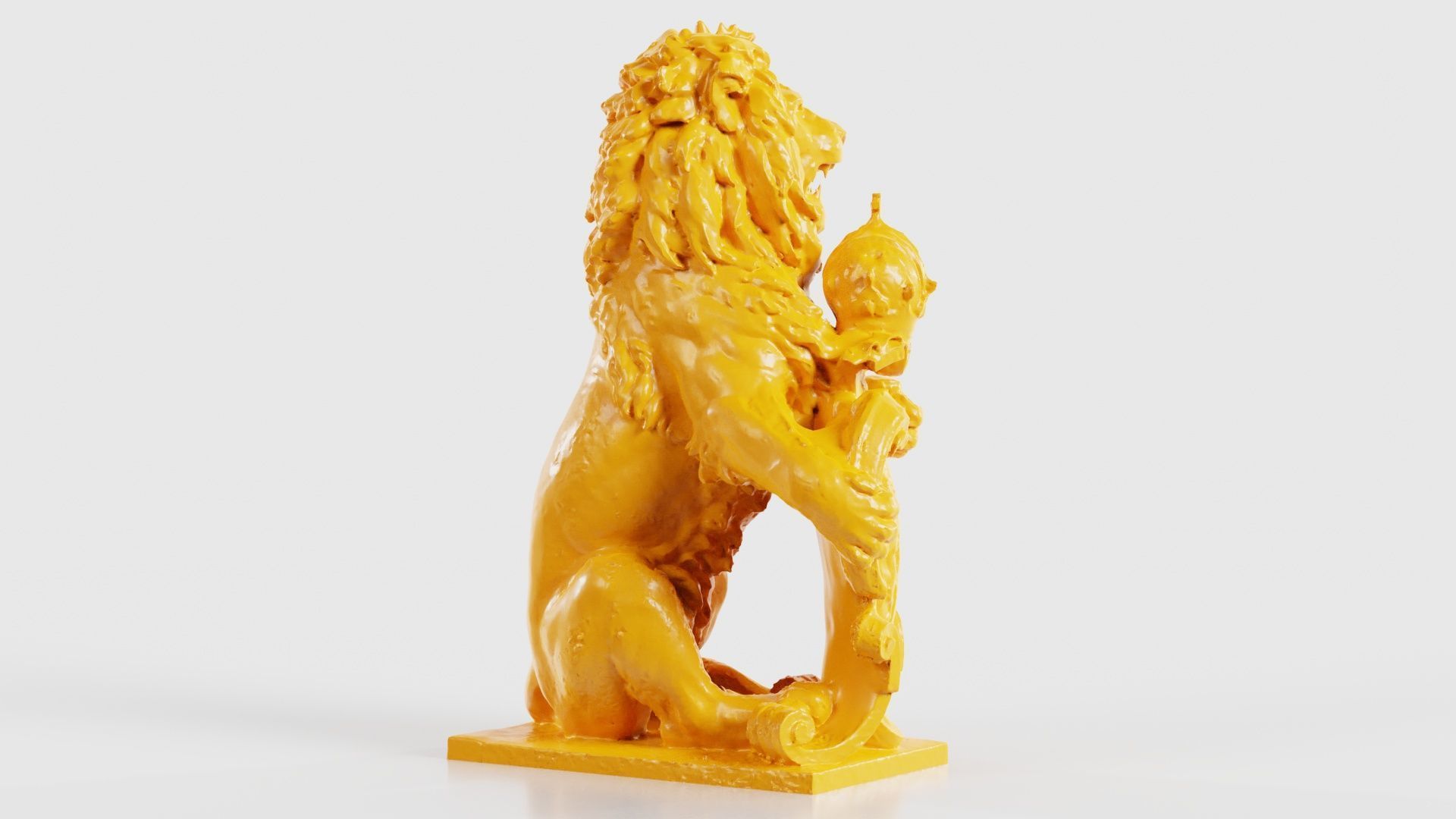 Lion Holding Shield 3D print model_21
