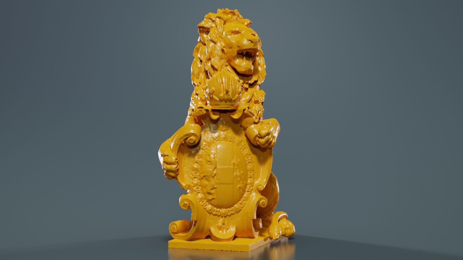 Lion Holding Shield 3D print model_6