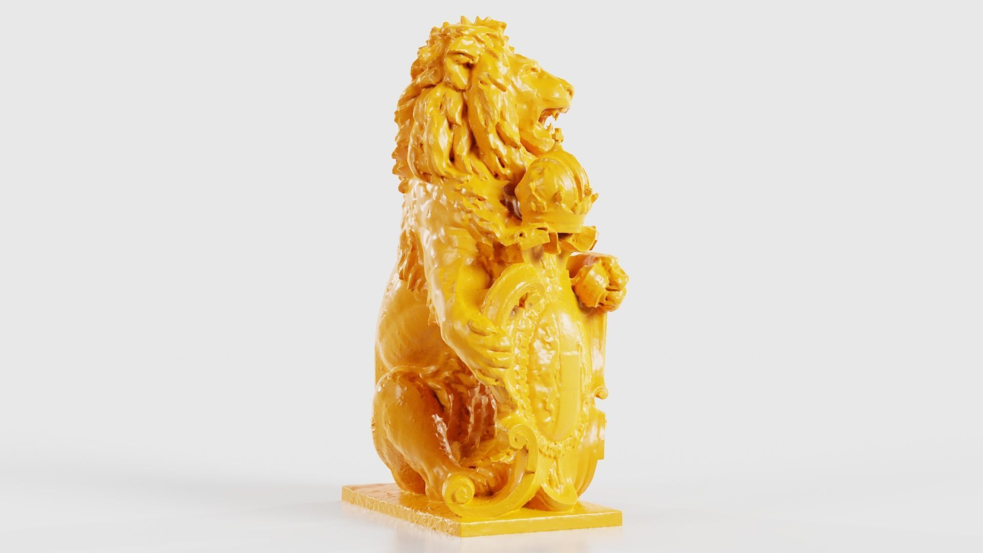 Lion Holding Shield 3D print model_20