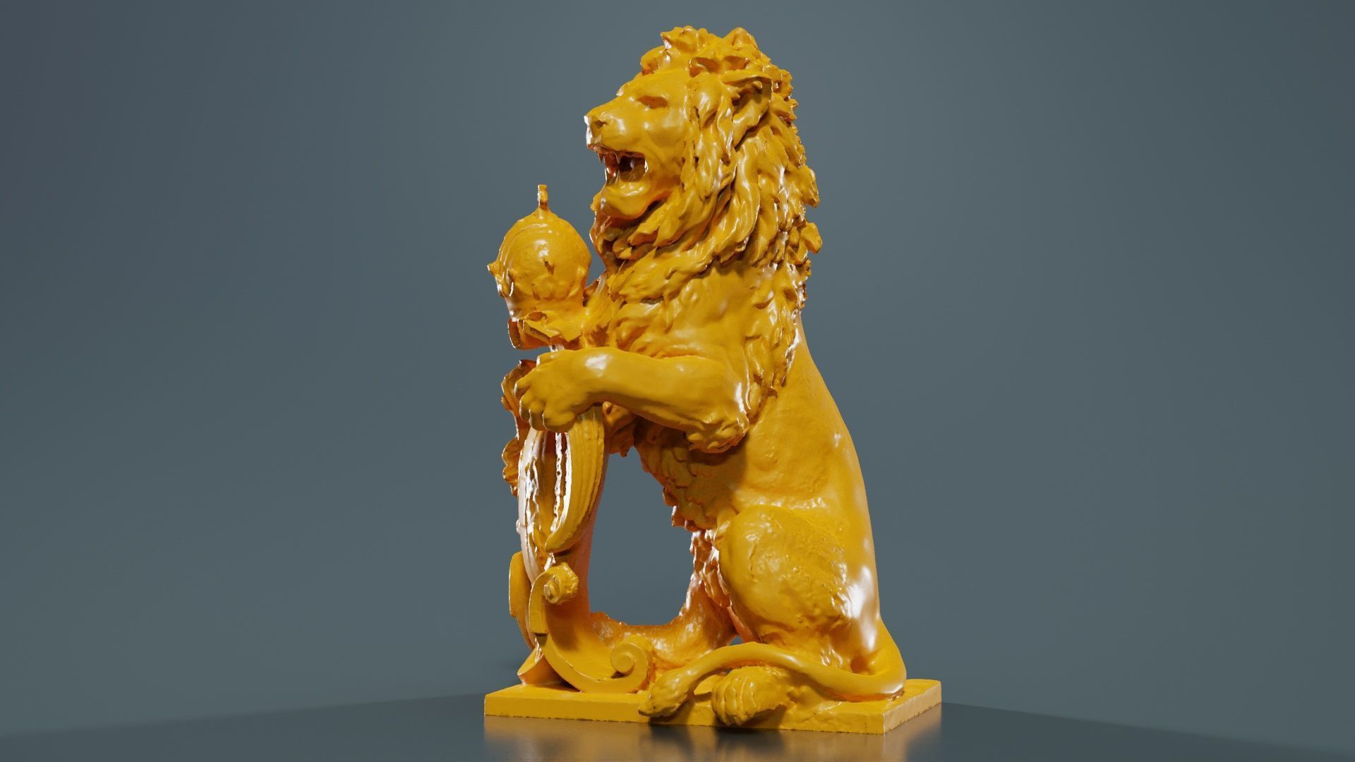 Lion Holding Shield 3D print model_5