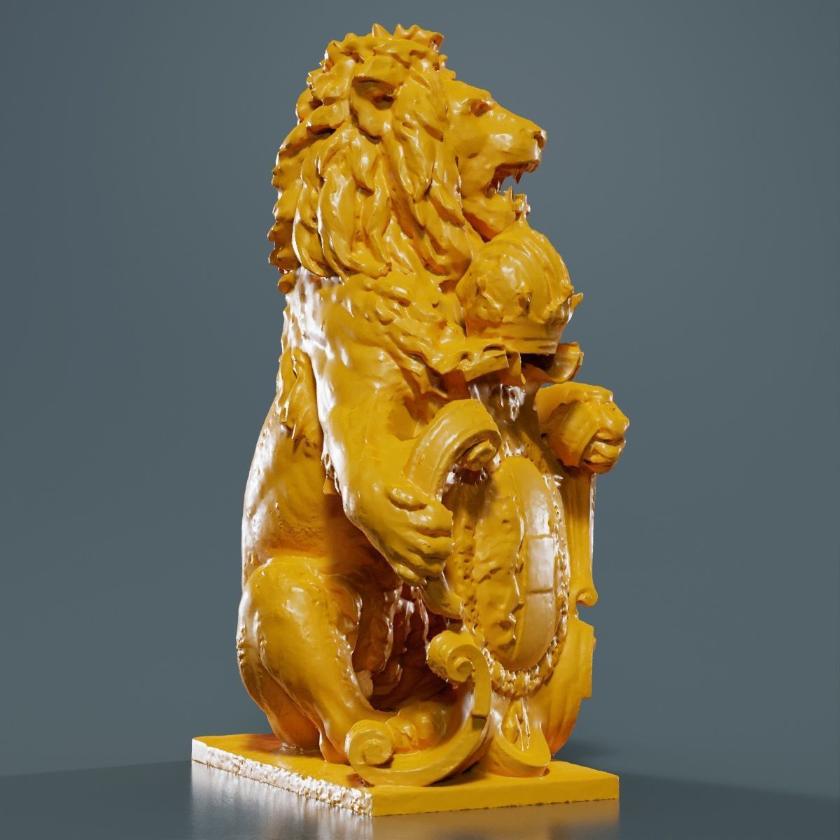 Lion Holding Shield 3D print model_11