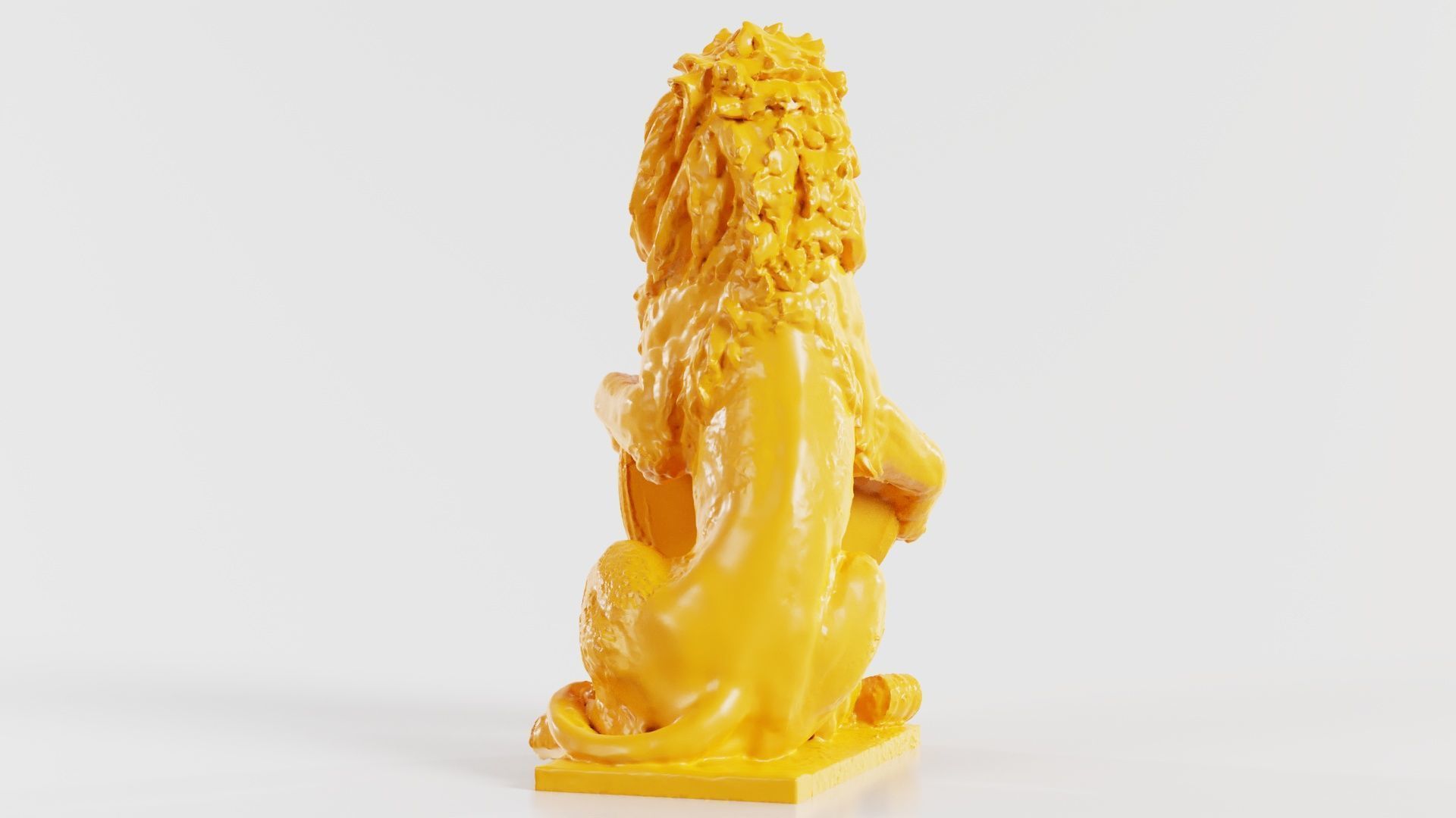 Lion Holding Shield 3D print model_2