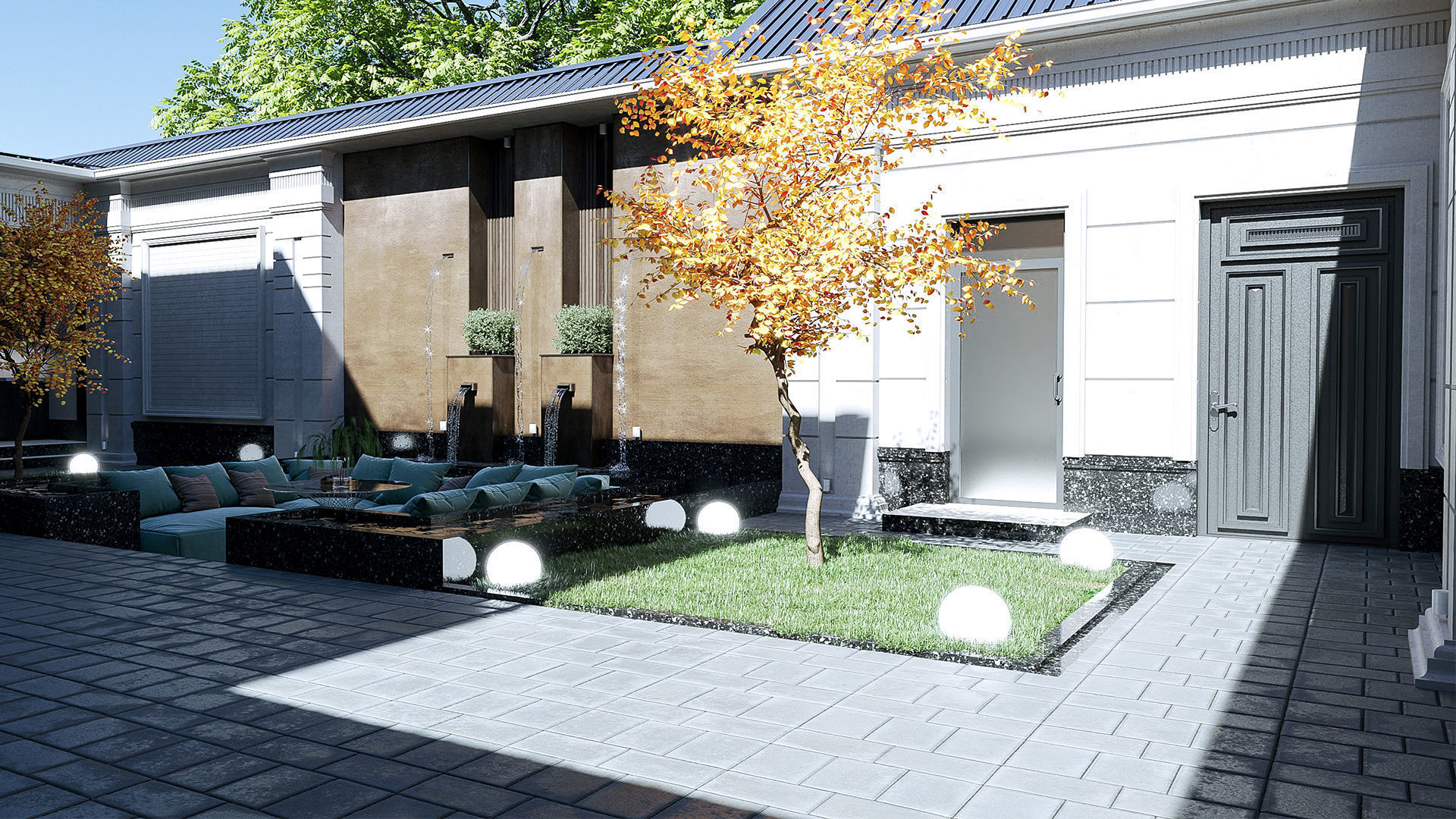 Summer gazebo 3D model_1