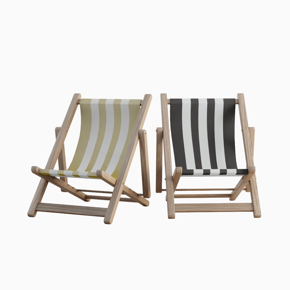 Beach Chair Deck 03 Low-poly 3D model_0