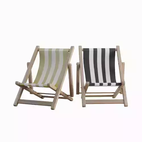 Beach Chair Deck 03 Low-poly 3D model