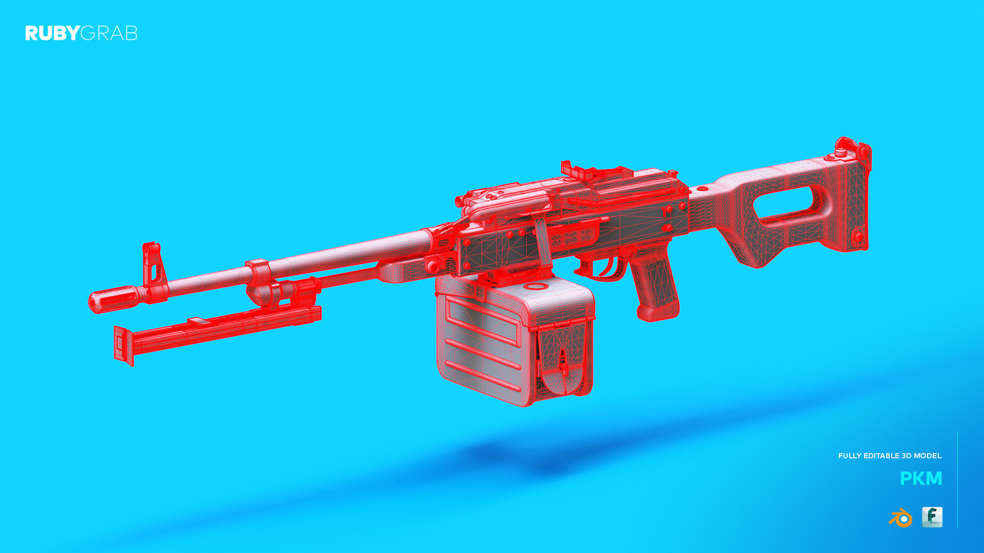 PKM Machine Gun 3D model_3