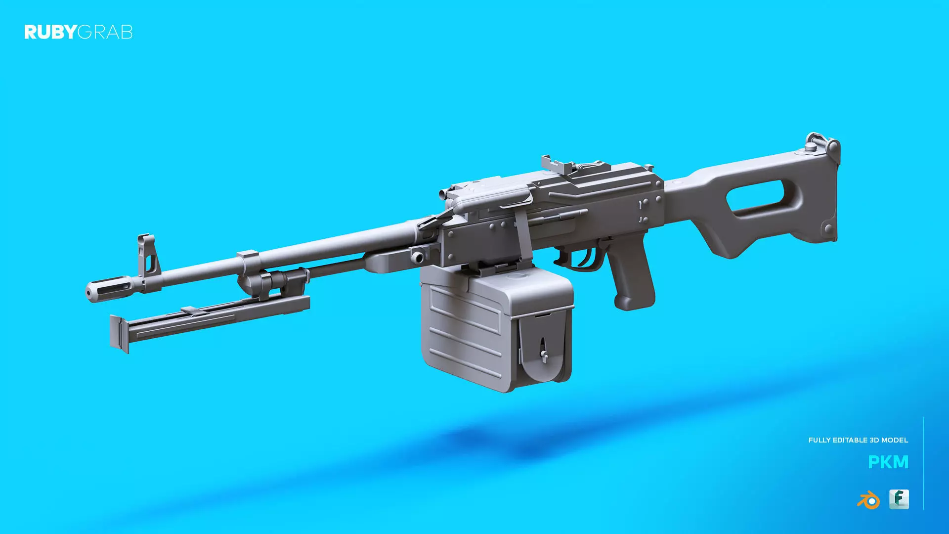 PKM Machine Gun 3D model_0