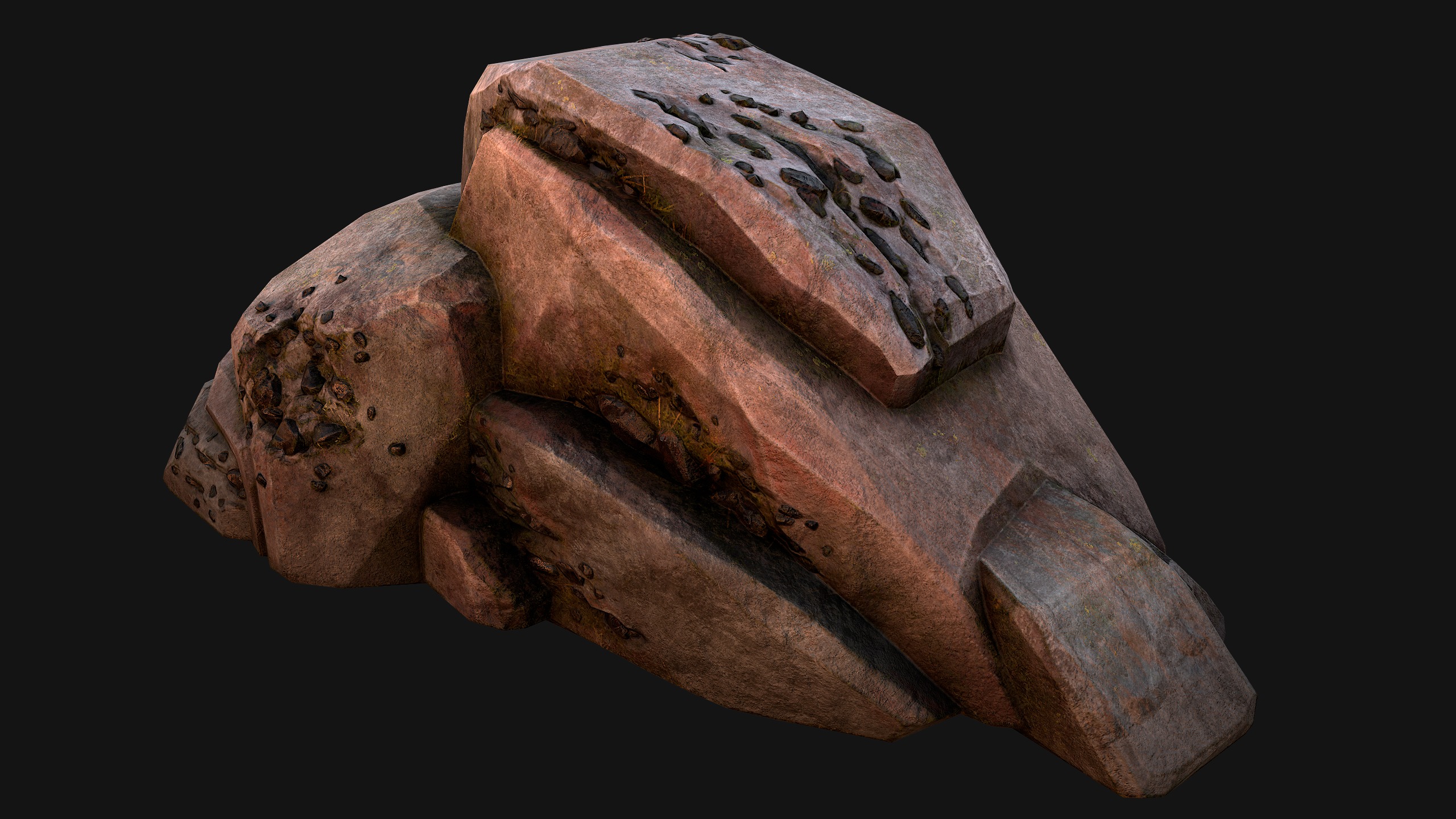 Coal Deposits Rocks and Ore Low-poly 3D model_11