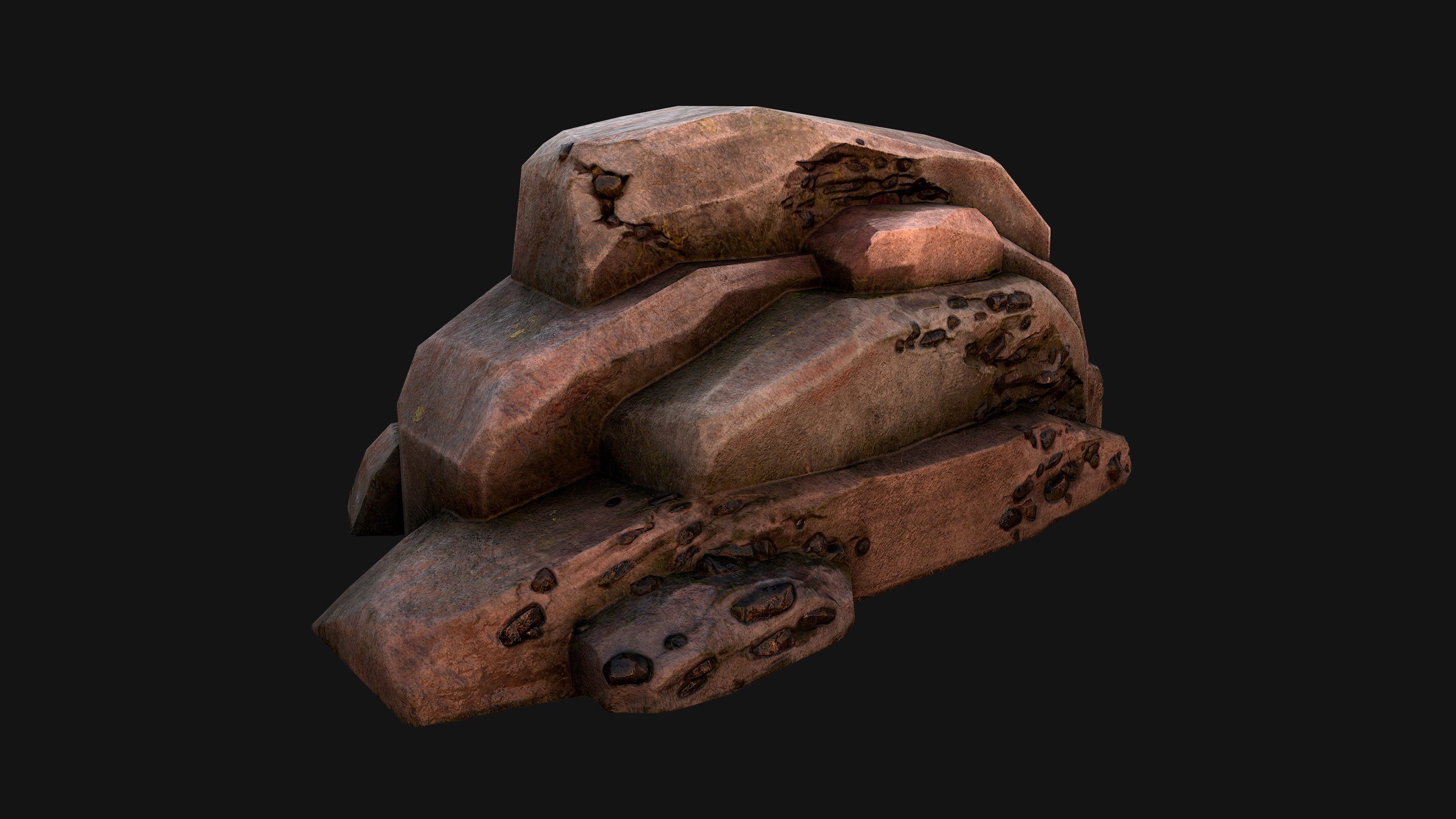 Coal Deposits Rocks and Ore Low-poly 3D model_12