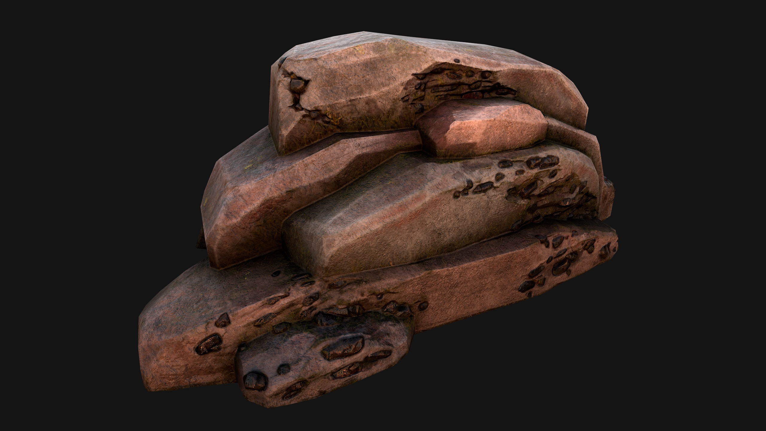 Coal Deposits Rocks and Ore Low-poly 3D model_28